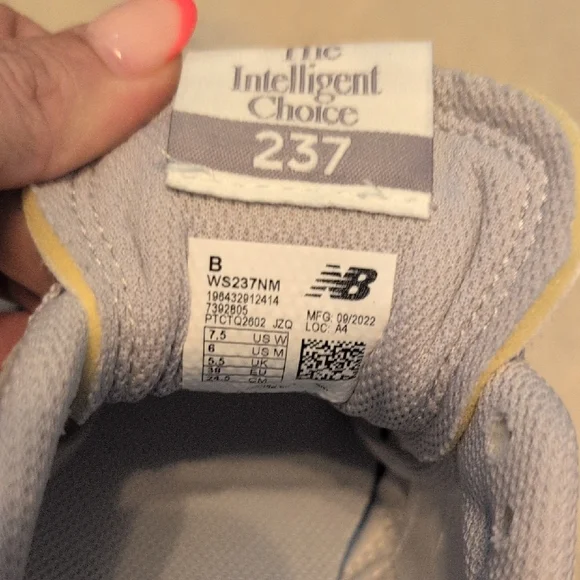 New Balance Light Gray and White Athletic Shoes - Picture 2 of 4